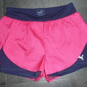 Pink Blue/Puma Two Layer Shorts New Sz Large